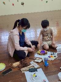 親子共同創作獅子面具